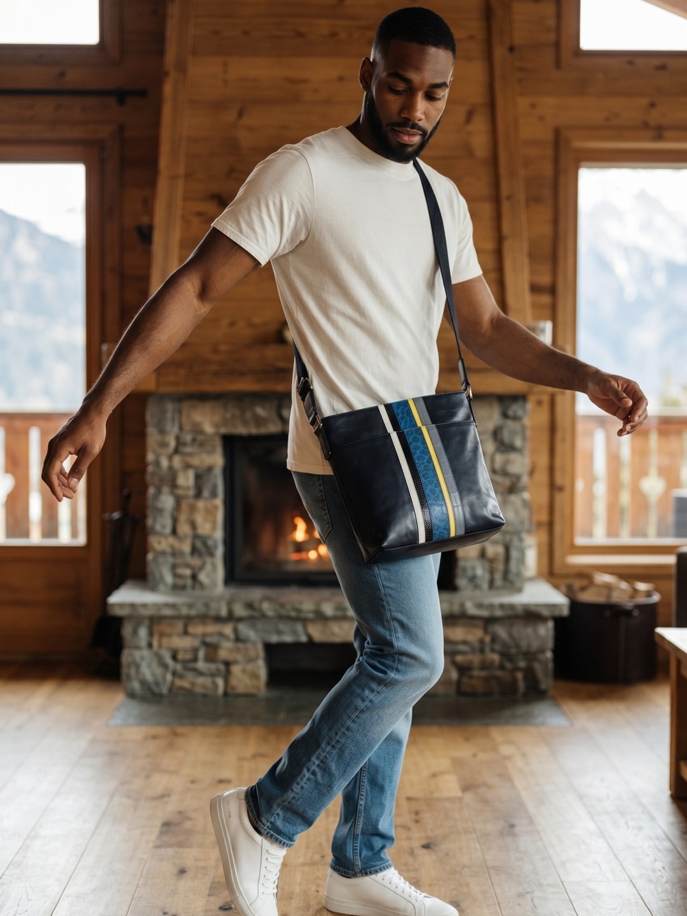 MCM Leather Messenger Bag
